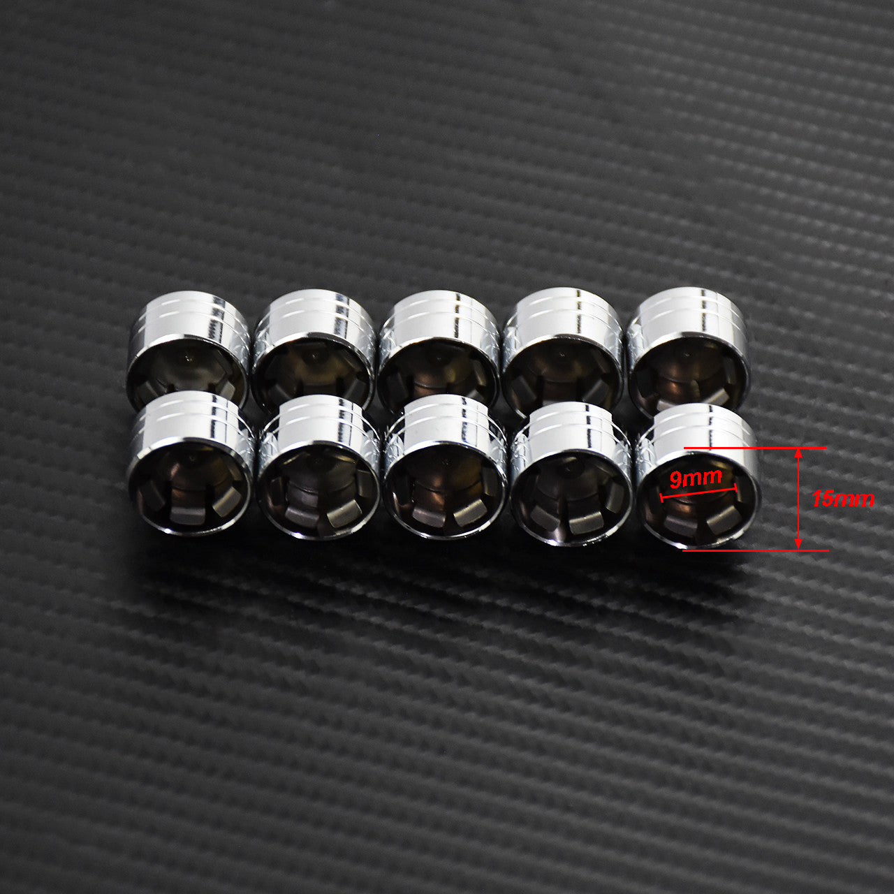 10pcs Schrauben Abdeckungen 9mm Inner Hole Bolt Cover Cap Fit for Harley Chrome