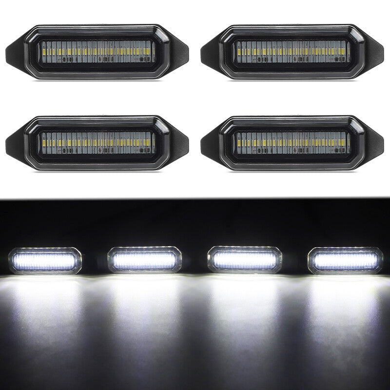 4X Style Front Grille White LED Light Grill Kit for Toyota RAV4 2019-2022