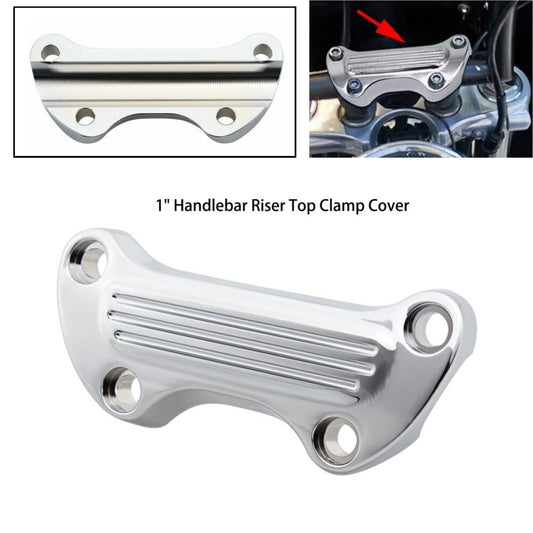 Chrome 1 Upper Handlebar Riser Top Clamp Cover for Harley Sportster Softail FLH