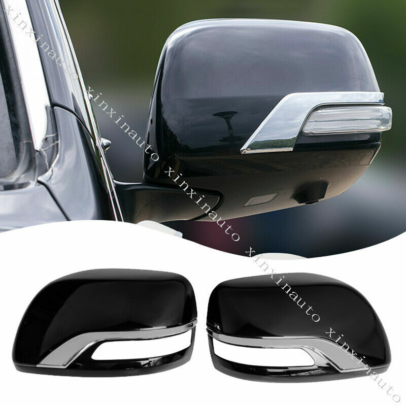 Glossy Black Rearview Mirror Cover Replace for Toyota for Land Cruiser LC200 2016-21
