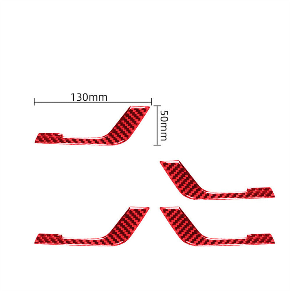 4¡ÁRed Carbon Fiber Interior Door Handle Decor Trim For Toyot@ Highlander 2008-13