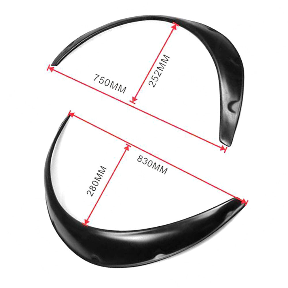 Flexible fender flare arch guard protection kit, black universal
