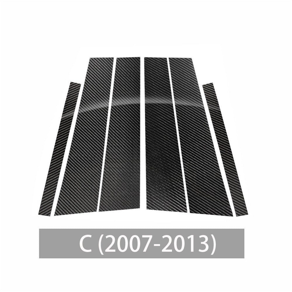 6¡ÁCarbon Fiber Door Window Pillar Posts Panel Trim for Benz C Class W204 2007-13