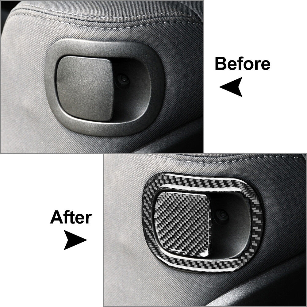Carbon Fiber for Seat Backrest Switch Cover Trim for Dodge for Challenger 2015-2023 19