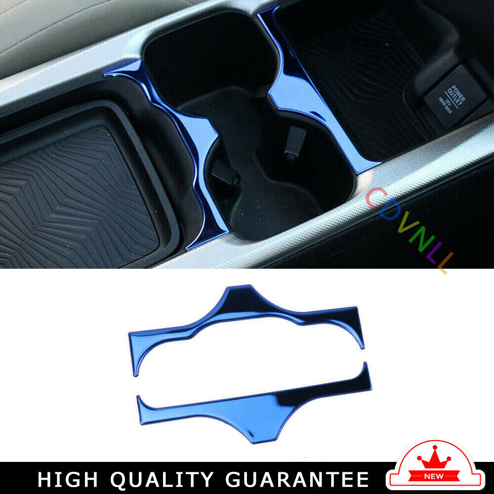 Middle Console Drinking Glass Trim 2X for Honda CRV CR-V 2017-2022 Blue Titanium