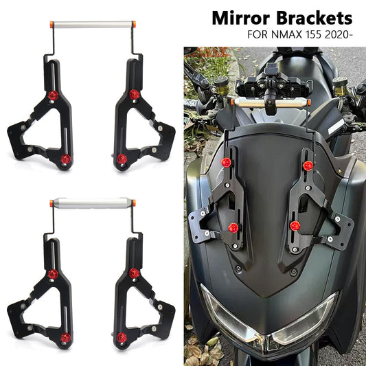 Mirror Phone Holder GPS Bracket Mount 12/22mm Bar for Yamaha N-MAX155 2020-2023