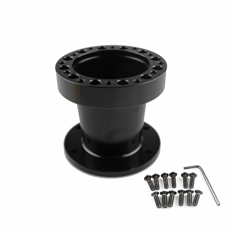 3 76mm Universal Steering Wheel Hub Spacer Adapter 6Hole Adapter Boss Kit Black