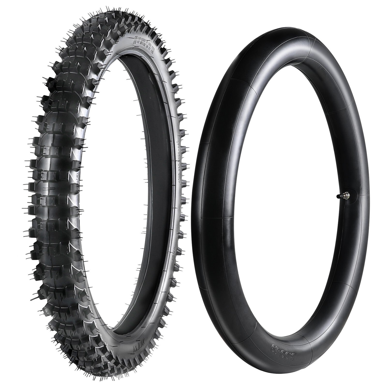 70/100-19 Knobby front tire + inner tube for Honda mountain bikes.
