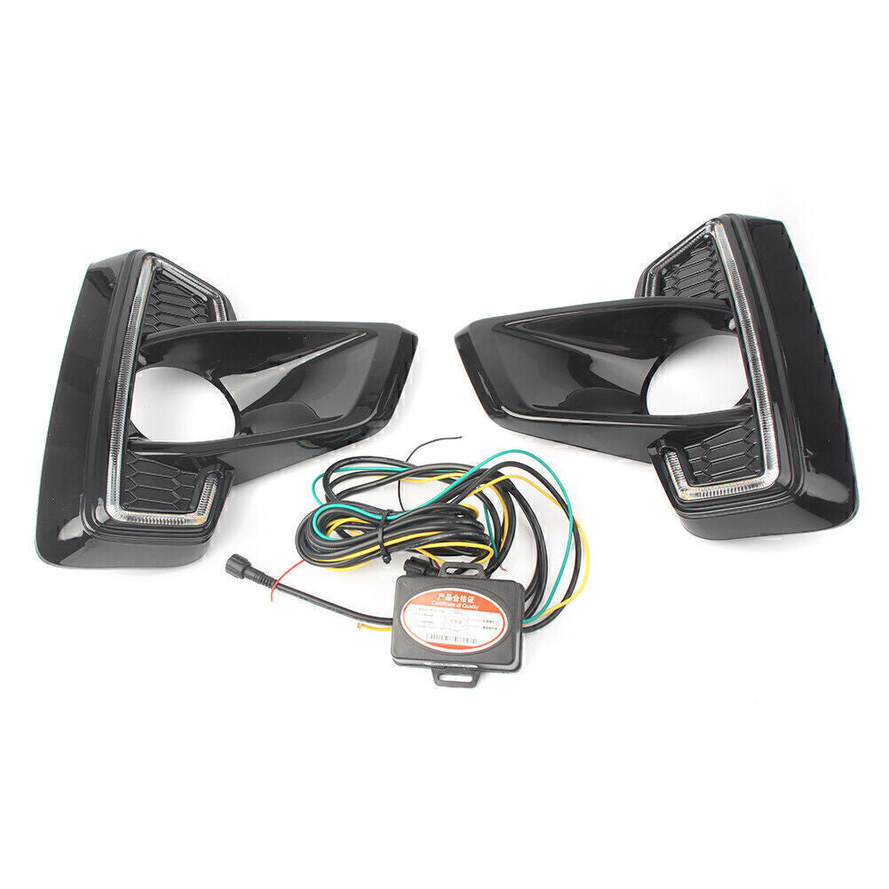 for Toyota Hilux Revo Rocco 2018 2x LED Daytime Running Light Fog Lamp w/ Signal