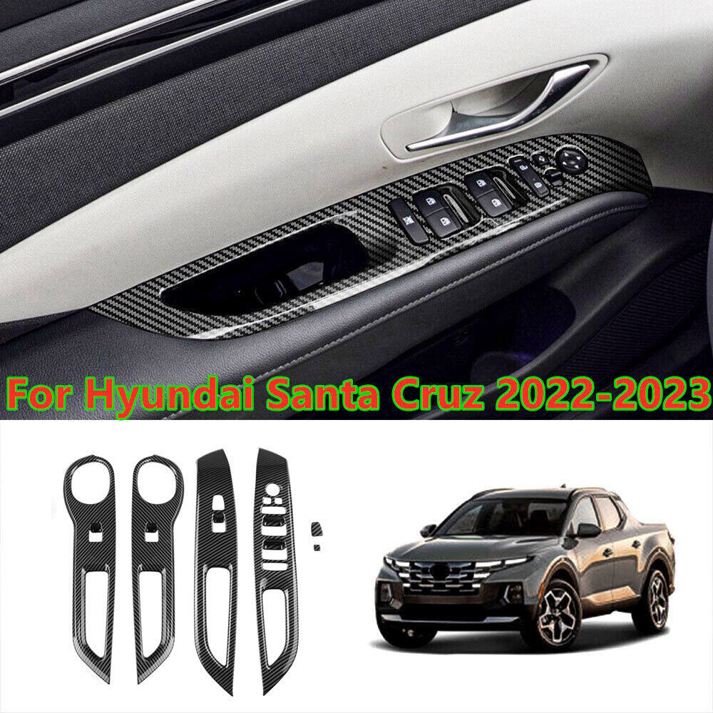 4-Piece Carbon Fiber Window Lift Panel Switch Cover Trim for Modern Santa Cruz 2022