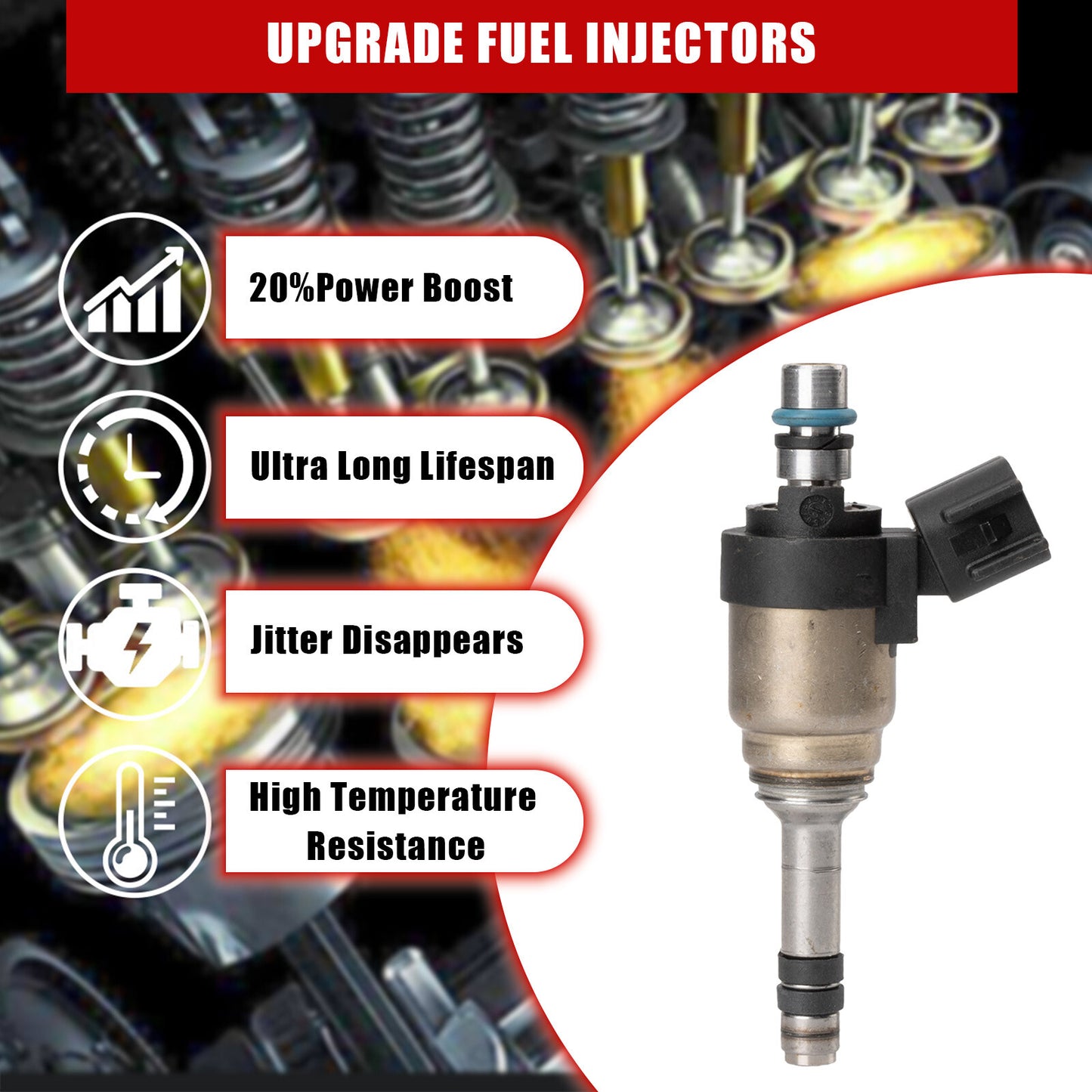 Six fuel injectors for Kia Sorento, Sedona, for Hyundai Santa Fe, Azera 3.3L (2014-2018)