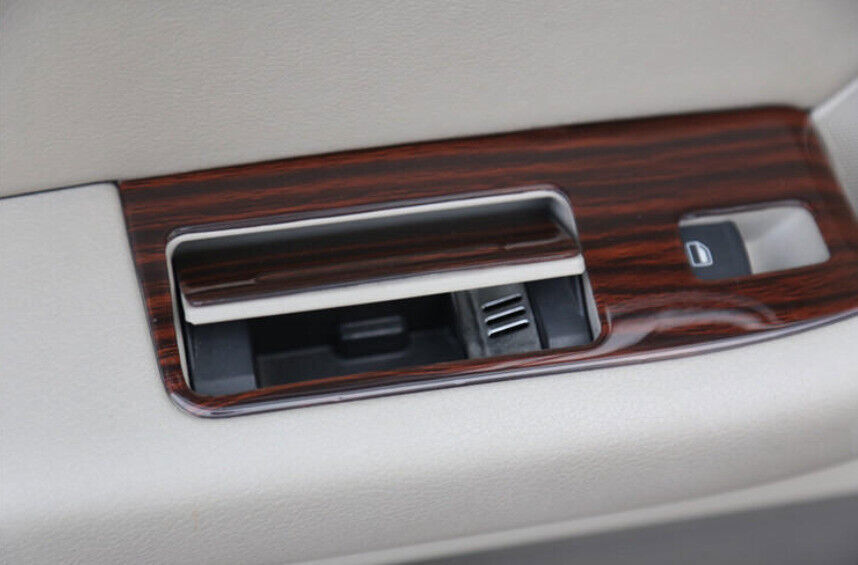 for Audi A6 2008-11 Brown Wood Grain Inner Door Window Switch Lift Cover Trim 6P