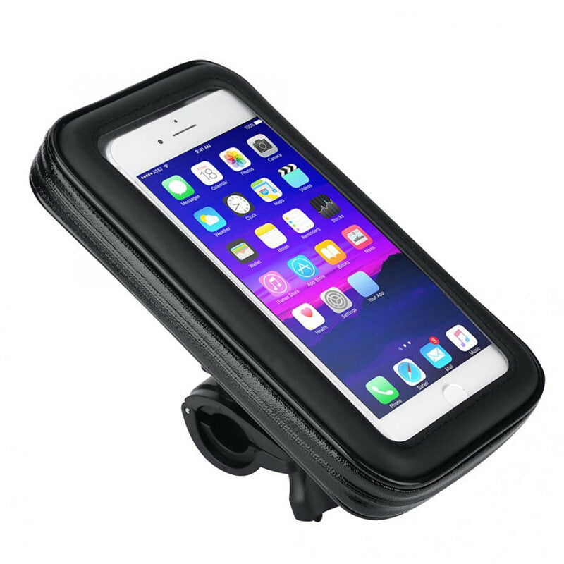 Motorcycle Handlebar Phone Holder Case Support Stand Bag Waterproof Mount Cover
