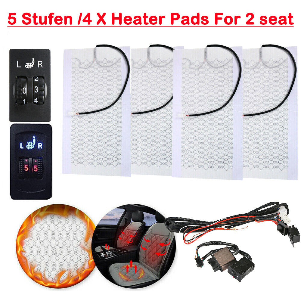 Grade 5 automotive carbon fiber heated for seat cushion, height and low switch kit, 12V
