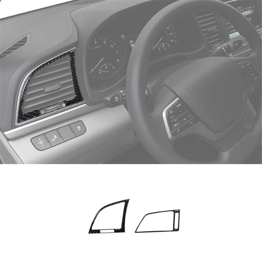 2Pcs Carbon Fiber Side Air Vent Outlet Cover Trim for Hyundai for Elantra 2016-2018