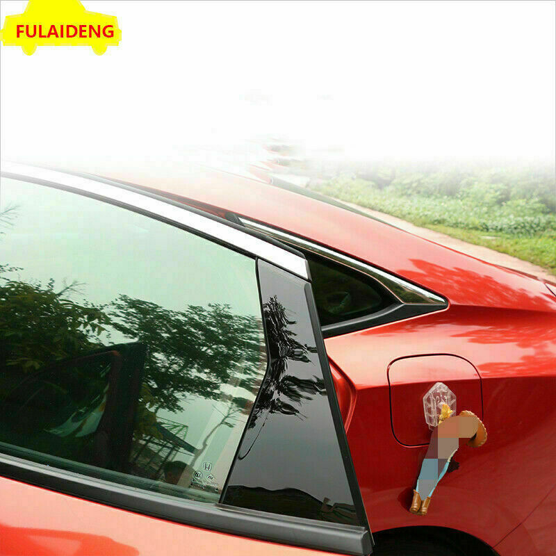 6X Black BC Pillar Panels for Honda for Civic Sedan 2016-2021 Door Cover Piano Post
