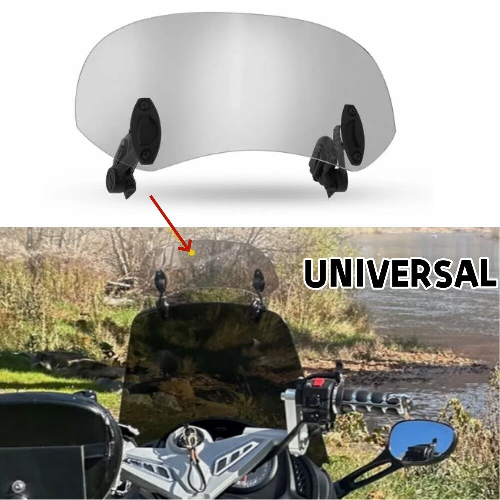 Universal Motorcycle Windshield Wind Screen Deflector Extension Spoiler Clip On