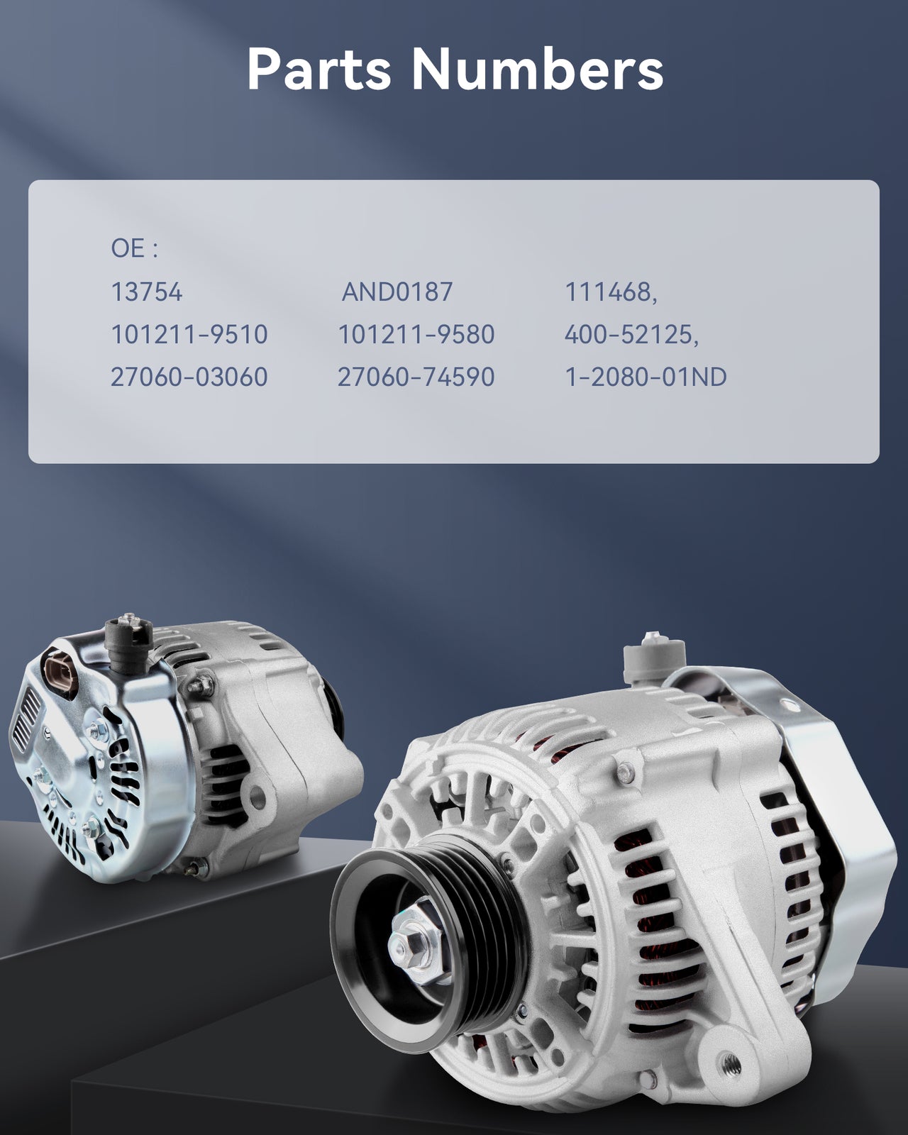 New Silver Alternator Fit for 1997-01 for Toyota for Camry CE LE XLE Sedan 2.2L AND0187