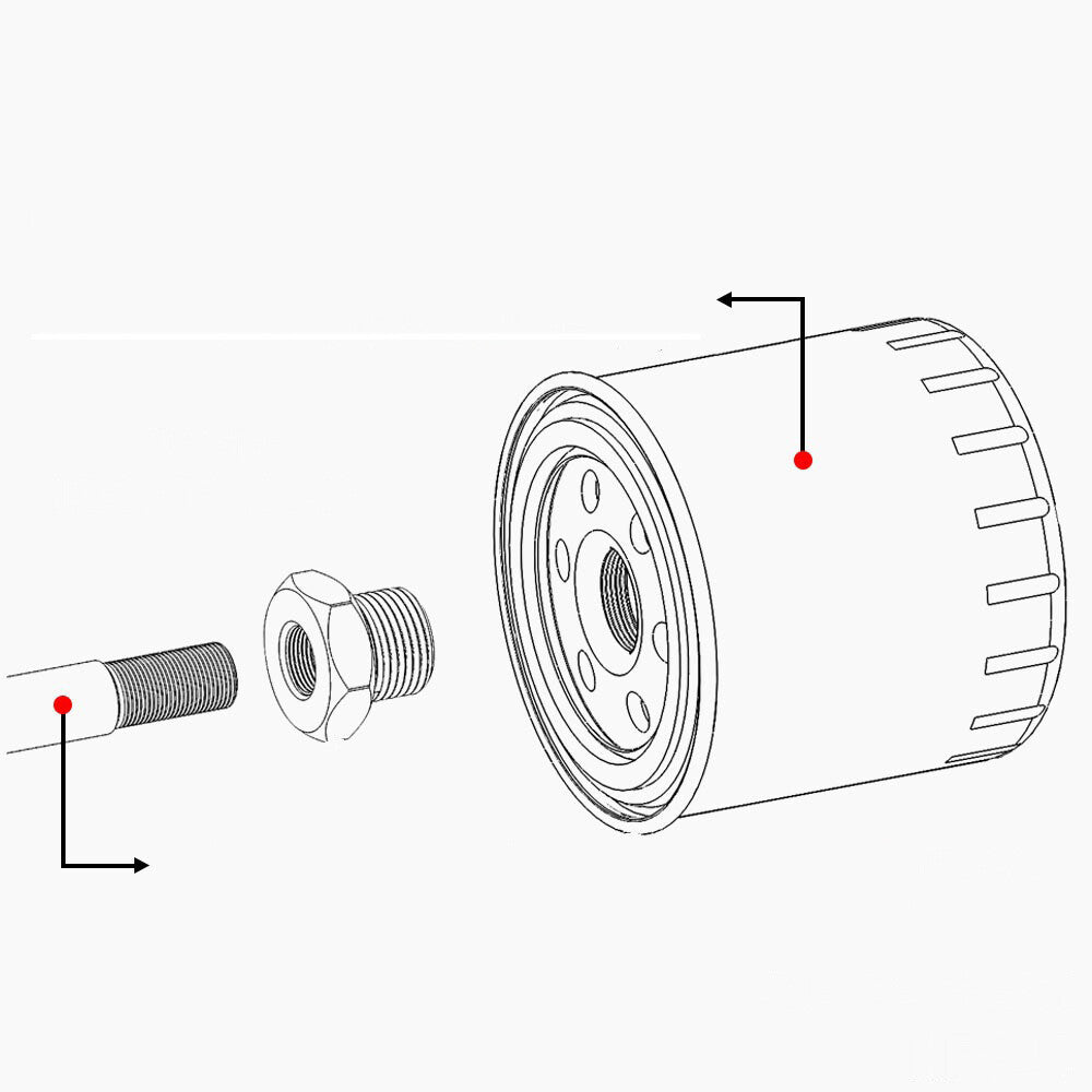Black 5/8-24 to 3/4-16 Automotive Threaded Oil Filter Adapter