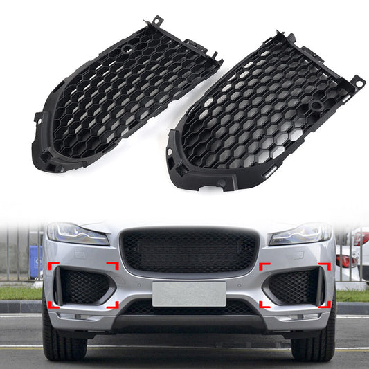 Opened Mesh Front Bumper Fog Light Lamp Grill With PDC Fit for Jaguar F-Pace 16-20
