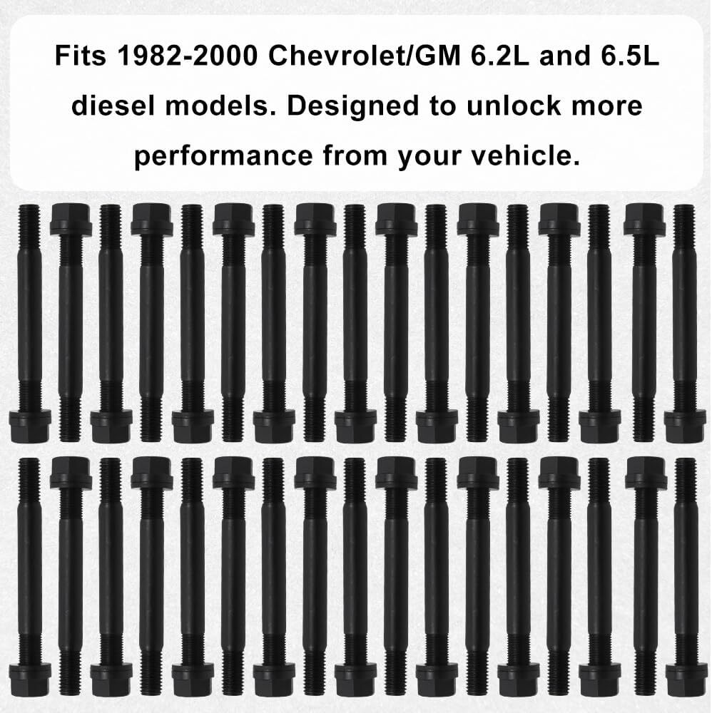 Black Head Screw Replacement Kit for 1982-2000 for Chevrolet /GM 6.2L  6.5L Diesel Engines
