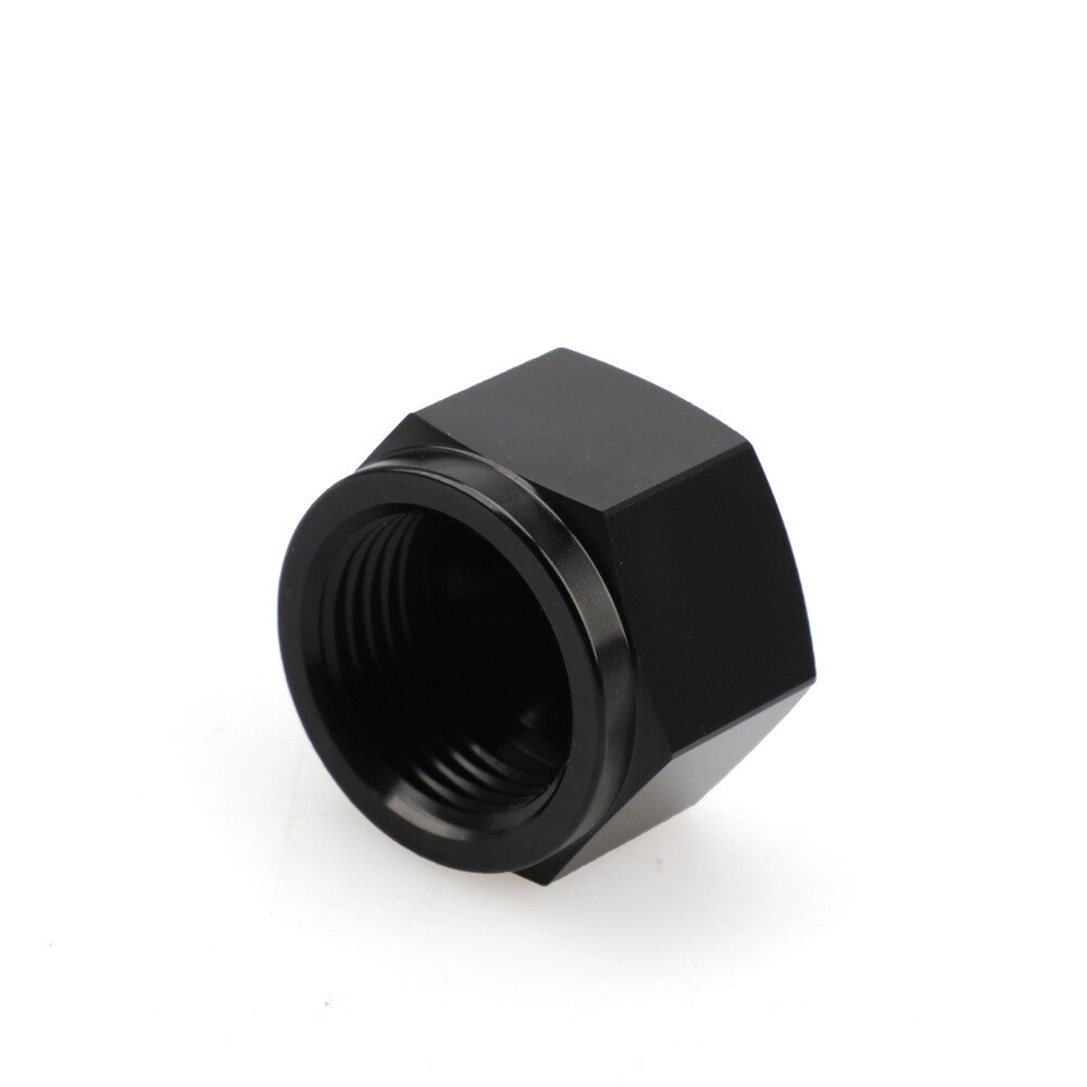 Black - 6 female AN horn connector cap 6AN block aluminum alloy adapter