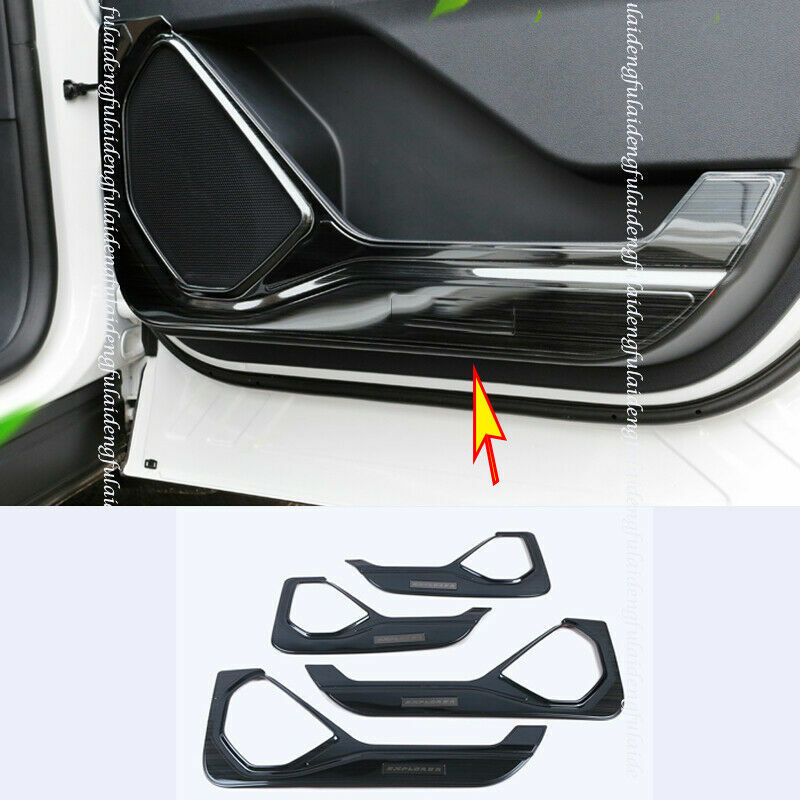 4P for Ford Explorer 2020-2022 Black titanium Door Anti Kick Pad Protective Trim