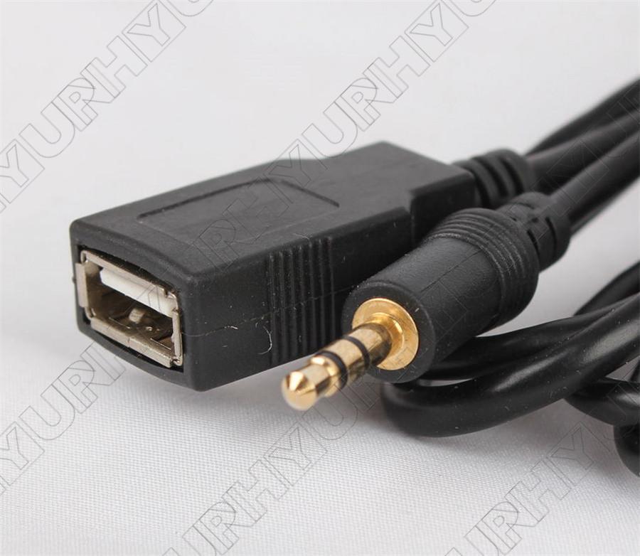 Car USB in Adapter Stereo Digital CD Changer 3.5mm AUX Interface 12V for Honda