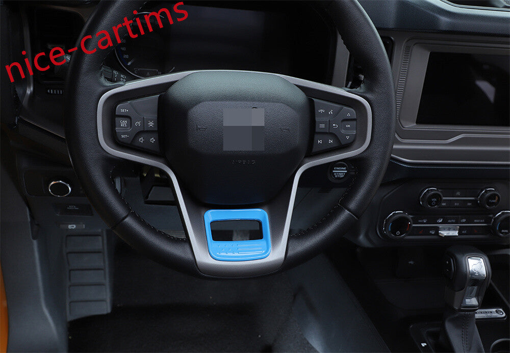 Fit for Ford Bronco 2021-24 Car Steering Wheel Bottom Panel Cover ABS Light Blue