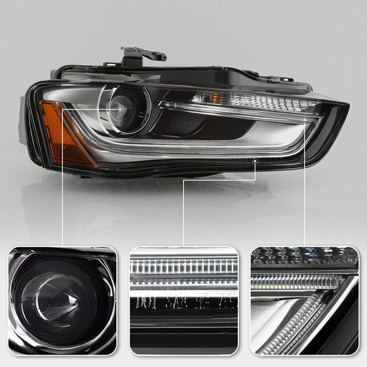 The passenger-side headlights are suitable for 13-16 for Audi for A4 HID/xenon non-AFS projector headlights.