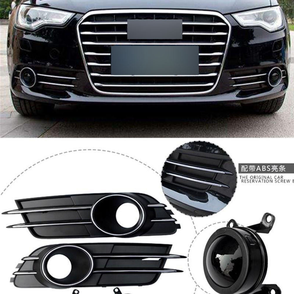 Front Fog Light Frame Lower Grille Lamp Cover W/ACC for Audi A6C7 2012-2015 13