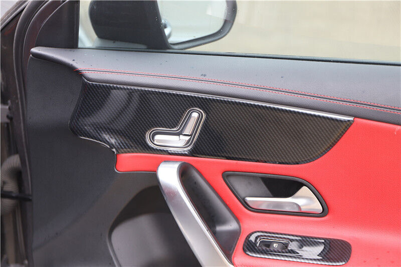 Car Inner Door Panel Cover Trim for Mercedes-Benz AMG35 2019-2021 Carbon Fiber