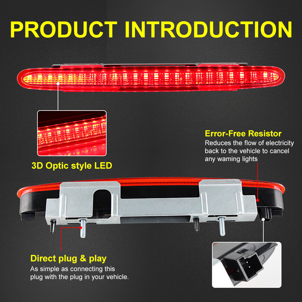 High 3rd Third Brake Stop taillights applicable to 03-12 for Mercedes R230 SL500 SL55 AMG