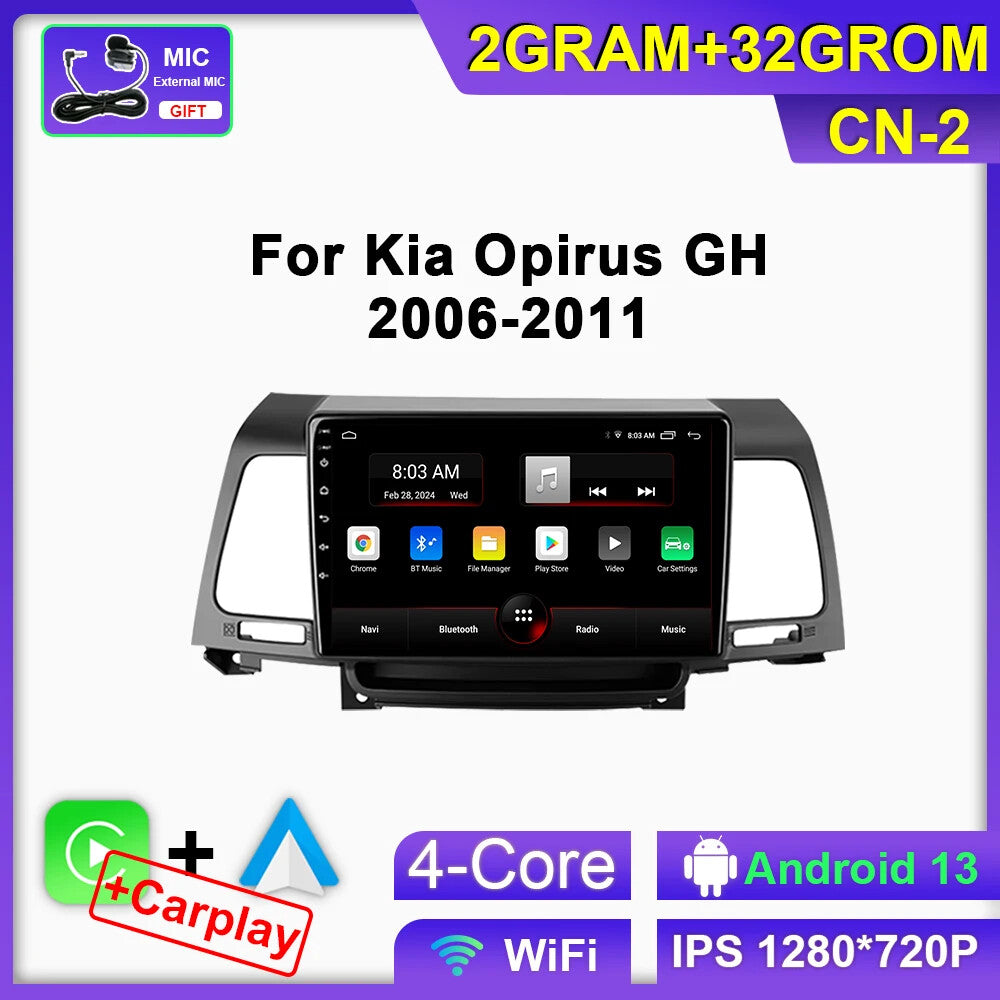 for Kia Opirus GH 2006-2011 CarPlay Car Radio Stereo GPS Multimedia Video Player