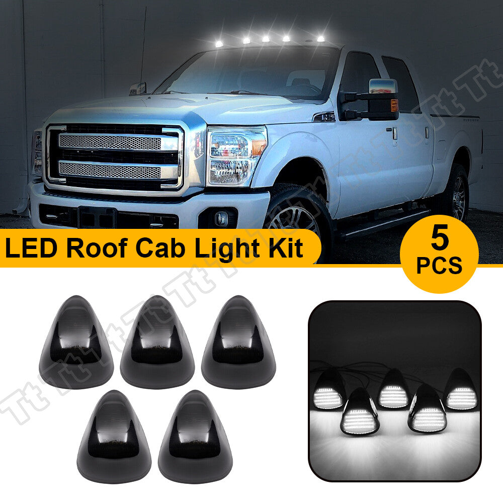 White LED Cab Roof Marker Running Lights For 1999-2016 for Ford F250 F350 Super Duty