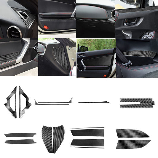17Pcs Carbon Fiber Interior Full Set Cover Trim for Toyota 86 for Subaru BRZ 16-20