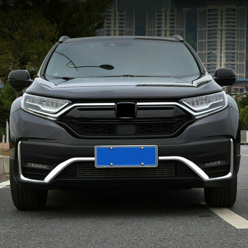 for Honda CR-V 2020-2022 Chrome ABS Front Bumper Fog Light Strips Moulding Cover