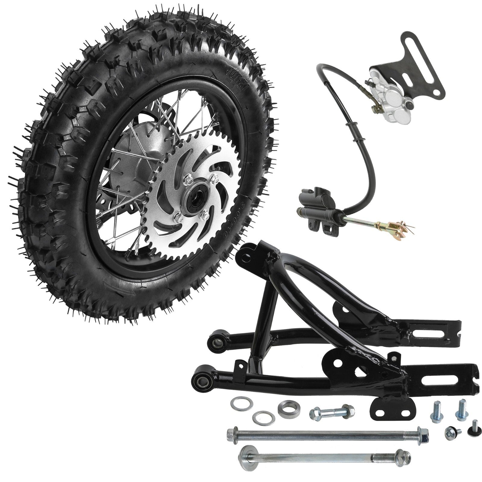 10-inch rear wheel 3.00-10 tire rim swingarm kit for pit bikes CRF50 DRZ70 TTR50 XR