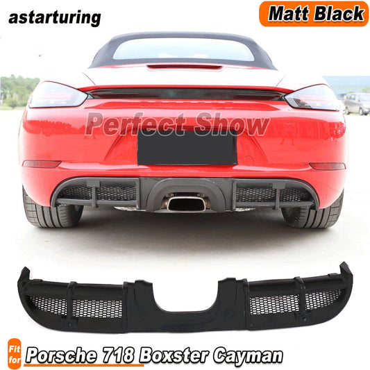 for Porsche 718 Cayman 2016-2019 Matt Black Rear Bumper Diffuser Spoiler