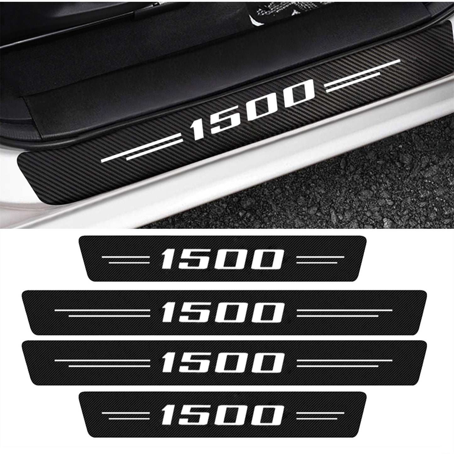 4pcs for Chevy Silverado 1500 White Cab Door Sill Plate Protector Cover Sticker