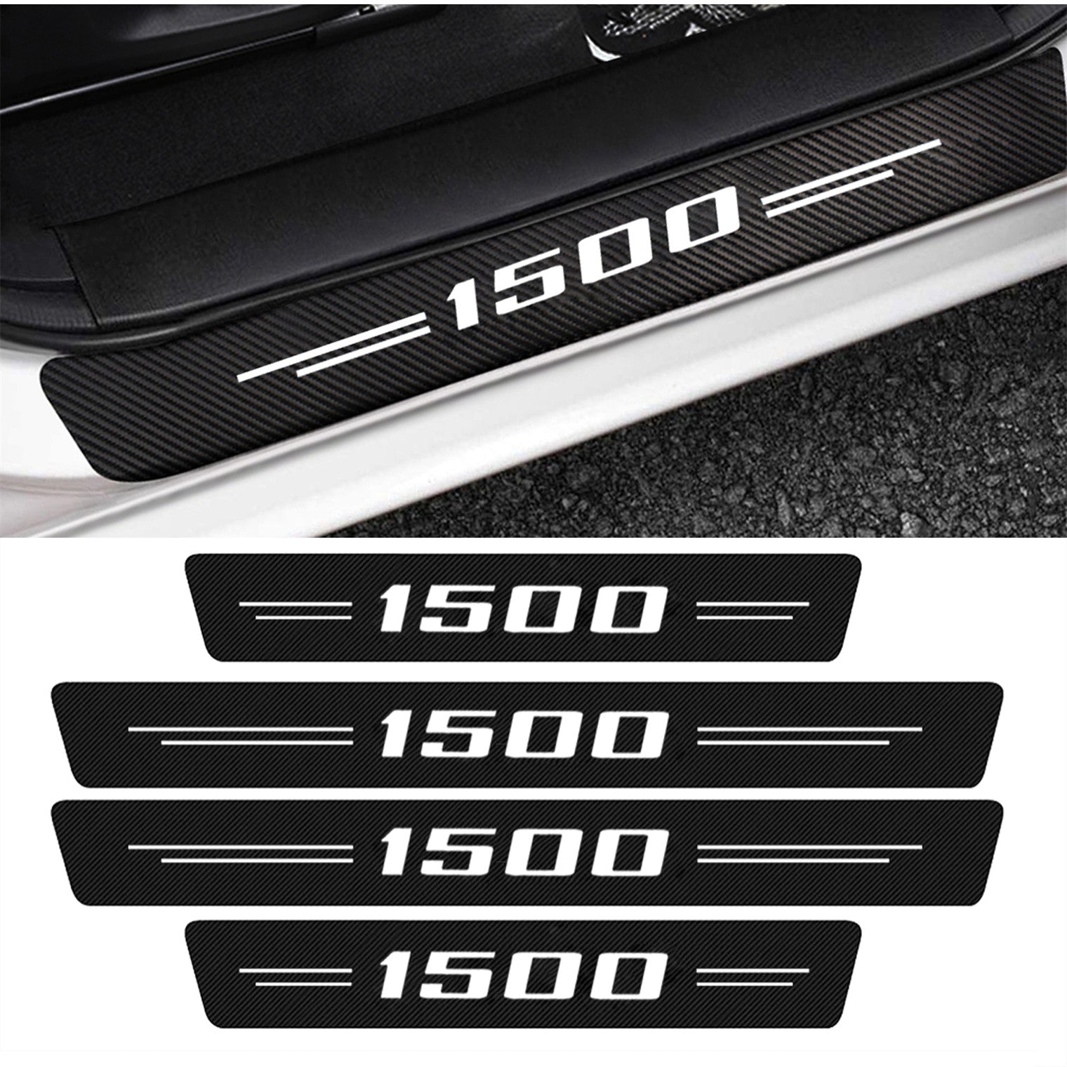 4pcs for Chevy Silverado 1500 White Cab Door Sill Plate Protector Cover Sticker