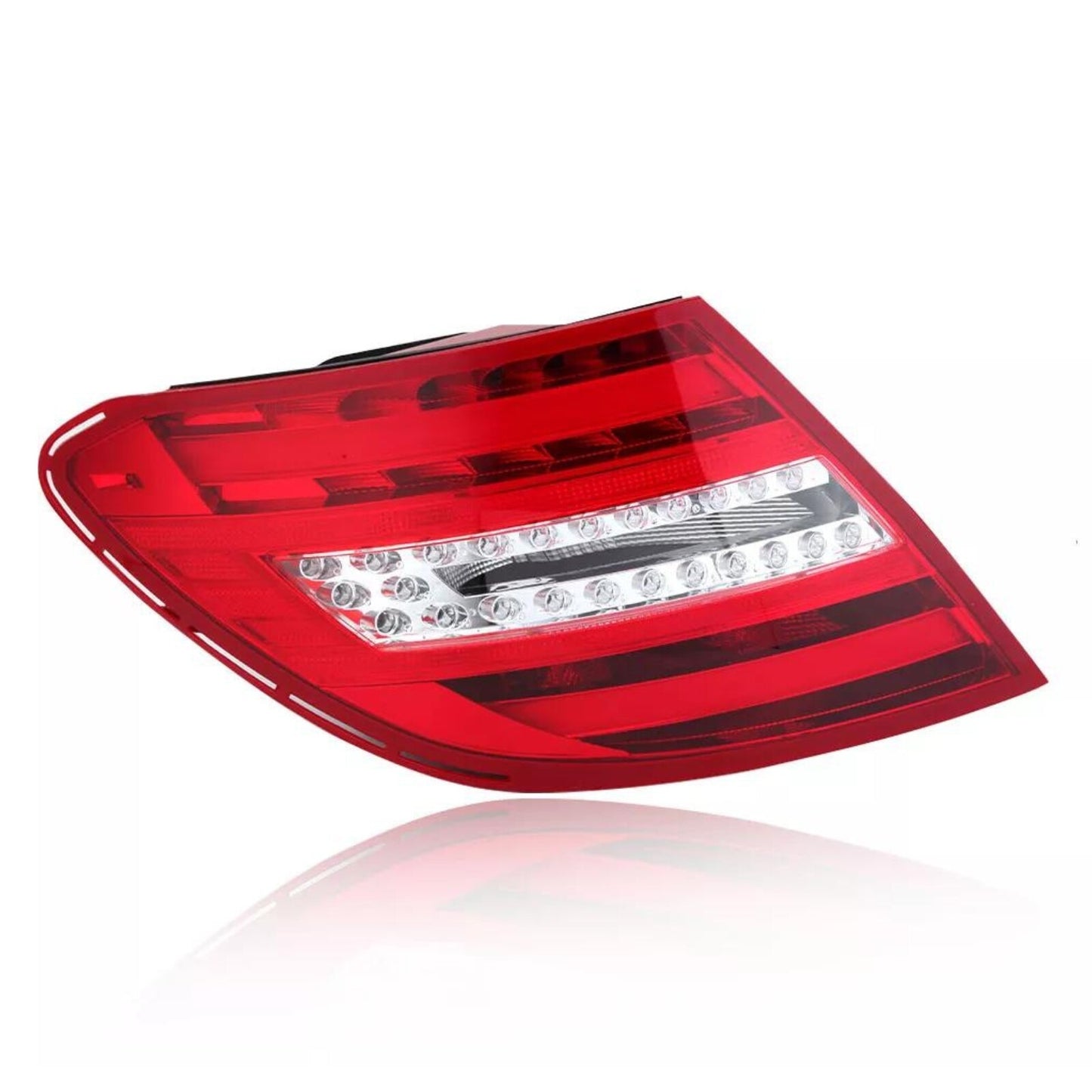 The left rear LED brake taillight in red is applicable to 2011-14 for Mercedes-Benz W204, C250, C300, and C350 models.