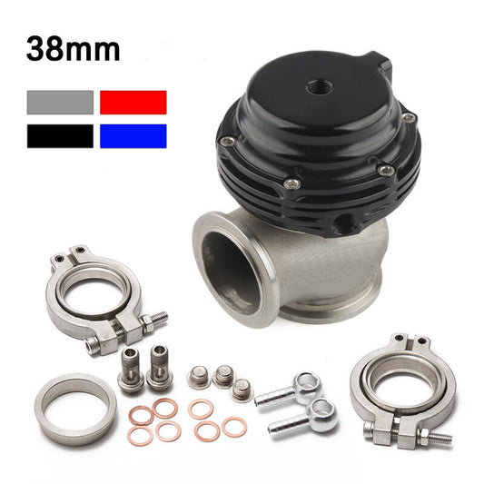 MVS 38mm Turbo Exhaust Manifold External V-Band Flanged Turbo Waste Gate Black
