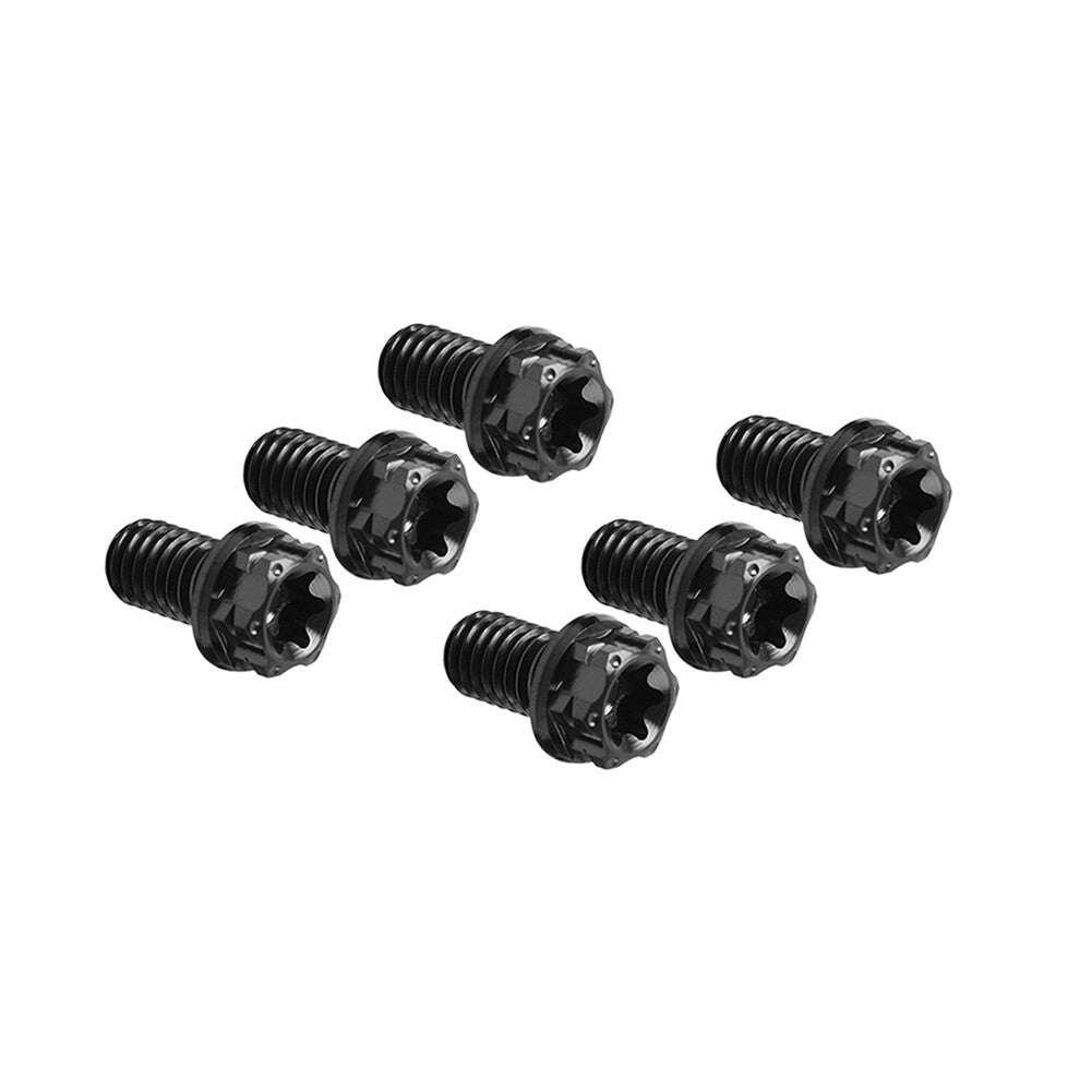 6pcs Bolts Torx Head Flange Screws M8x10mm Black For Motorcycle Bike