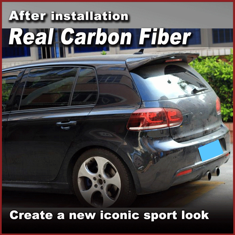 Fit for VW for GOLF 6 MK6 VI GTI R20 2010-15 REAL Carbon Rear Roof Spoiler Top Wing
