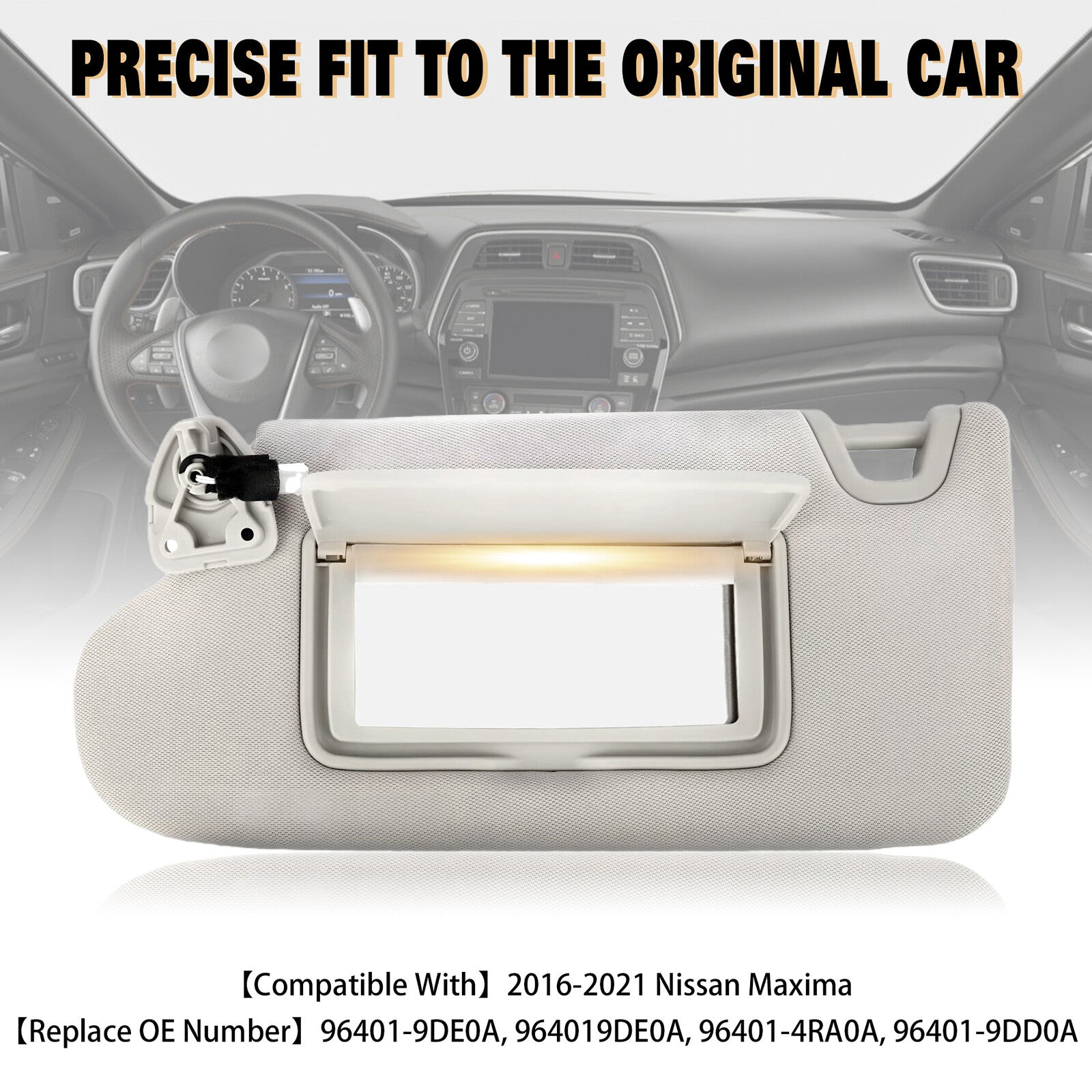 1PC Left Side Sun Visor w/ Lamp For 2016-2021 for Nissan Maxima New 964019DE0A