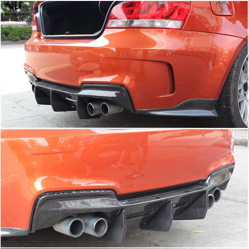Fit for BMW E82 1M Coupe 2011-2016 Carbon Fiber Rear Bumper Diffuser Lip Spoiler