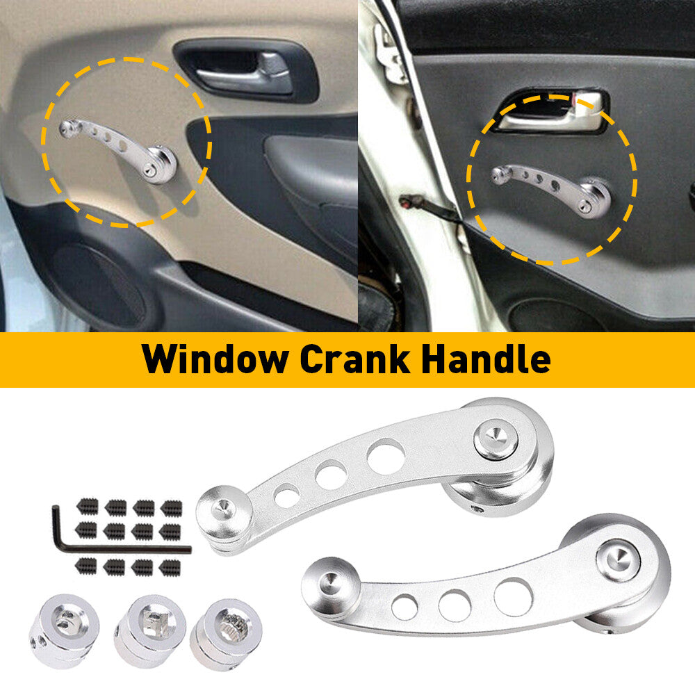 A pair of aluminum billet manual window crank windings for car and truck glass doors