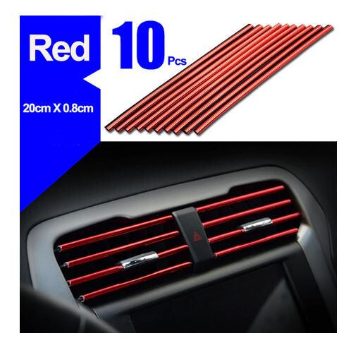 10 pieces of car air conditioning socket decorative molded decorative strips in red for Hyundai