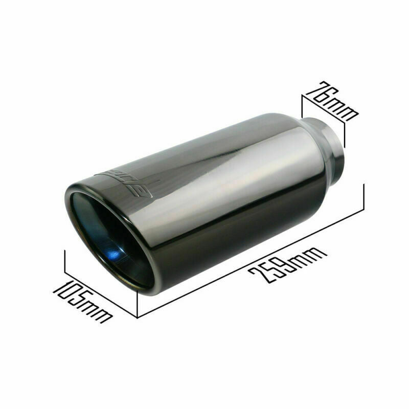 67mm Universal Welding Tail Tip Exhaust Tips 105mm Outlet Black For BL BLK Tip